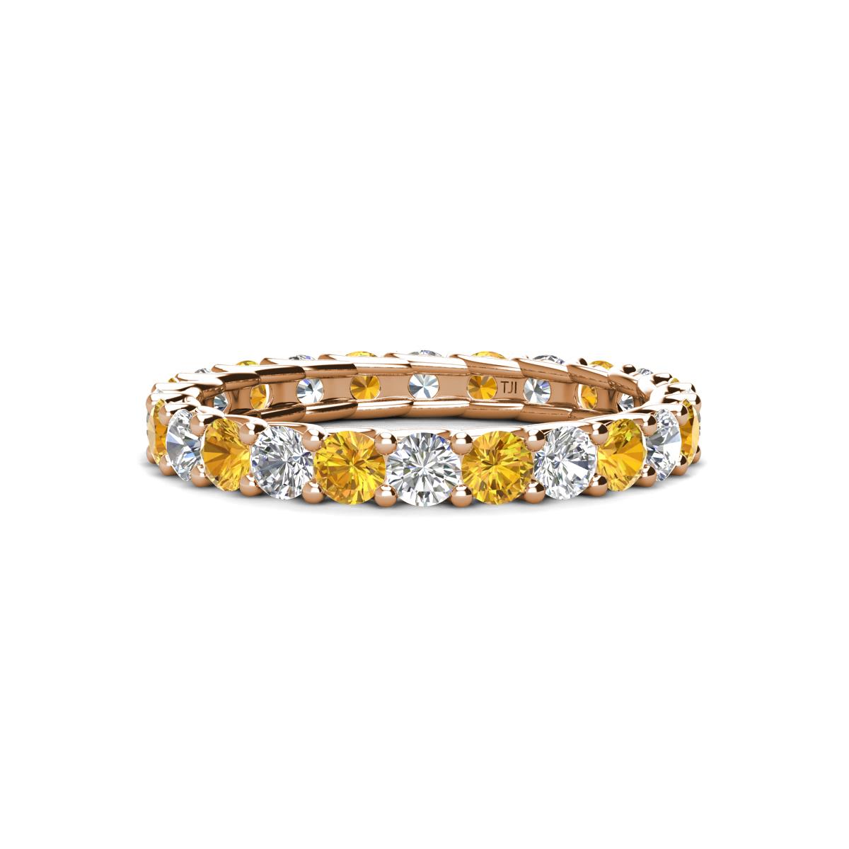 Laida 3.00 mm Citrine and Lab Grown Diamond Eternity Band 