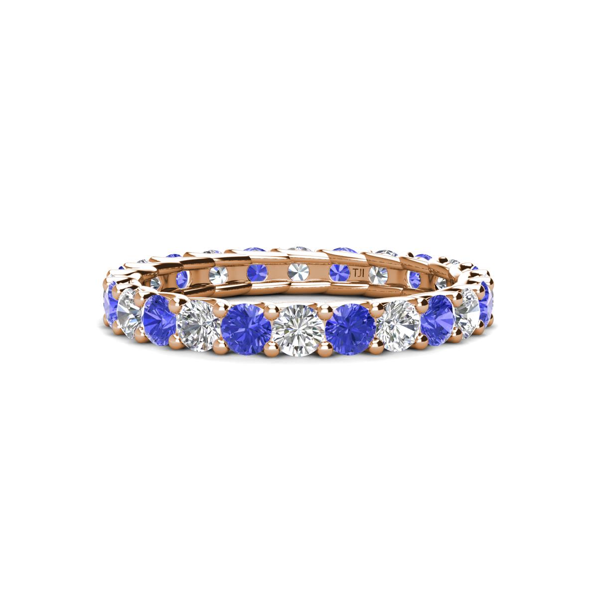 Laida 3.00 mm Tanzanite and Lab Grown Diamond Eternity Band 