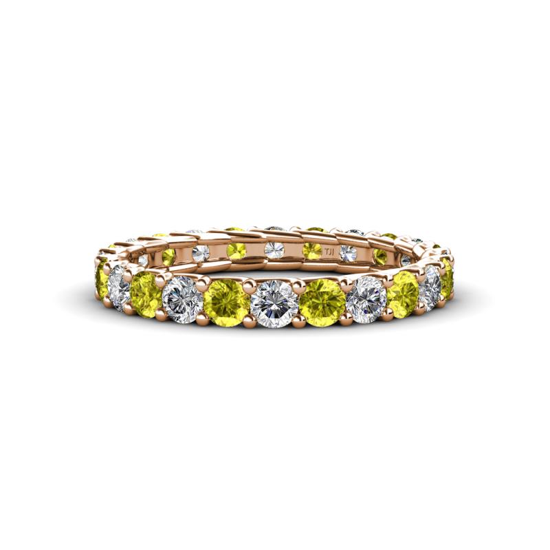 Laida 3.00 mm Yellow Diamond and White Lab Grown Diamond Eternity Band 