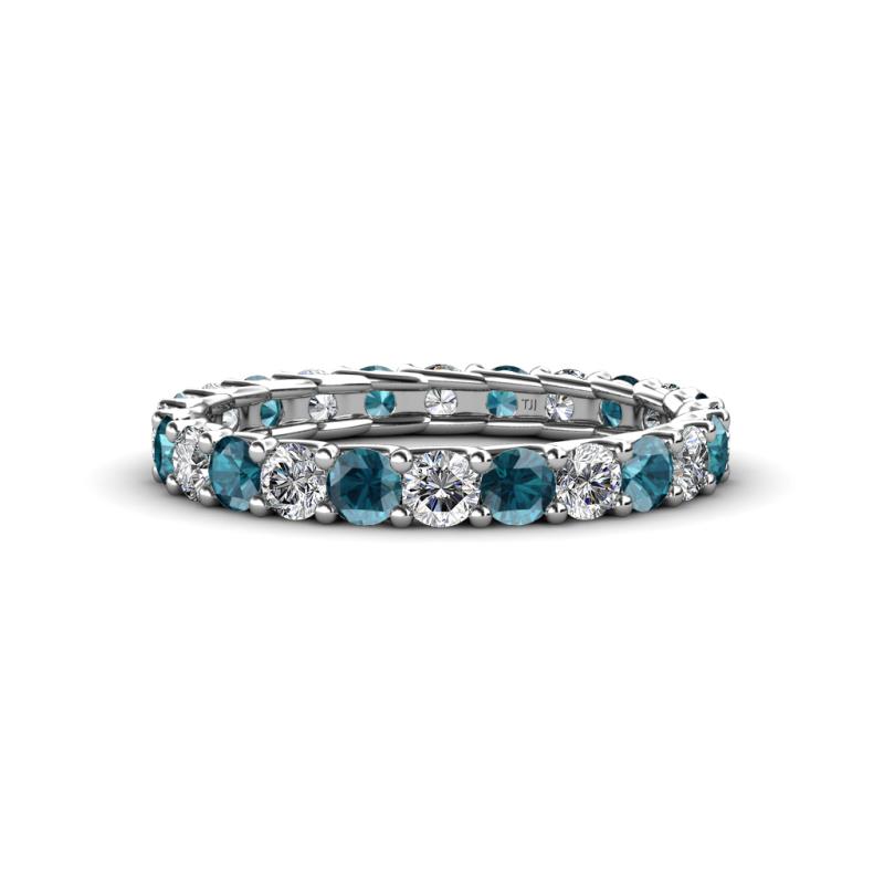 Laida 3.00 mm London Blue Topaz and Lab Grown Diamond Eternity Band 