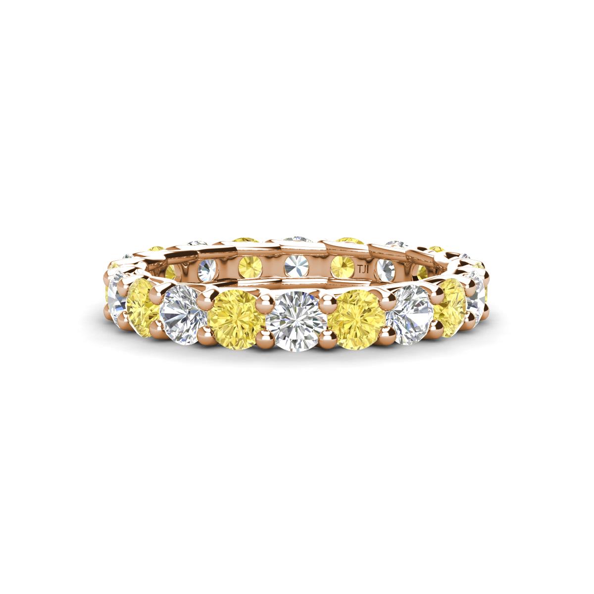 Laida 3.40 mm Yellow Sapphire and Lab Grown Diamond Eternity Band 