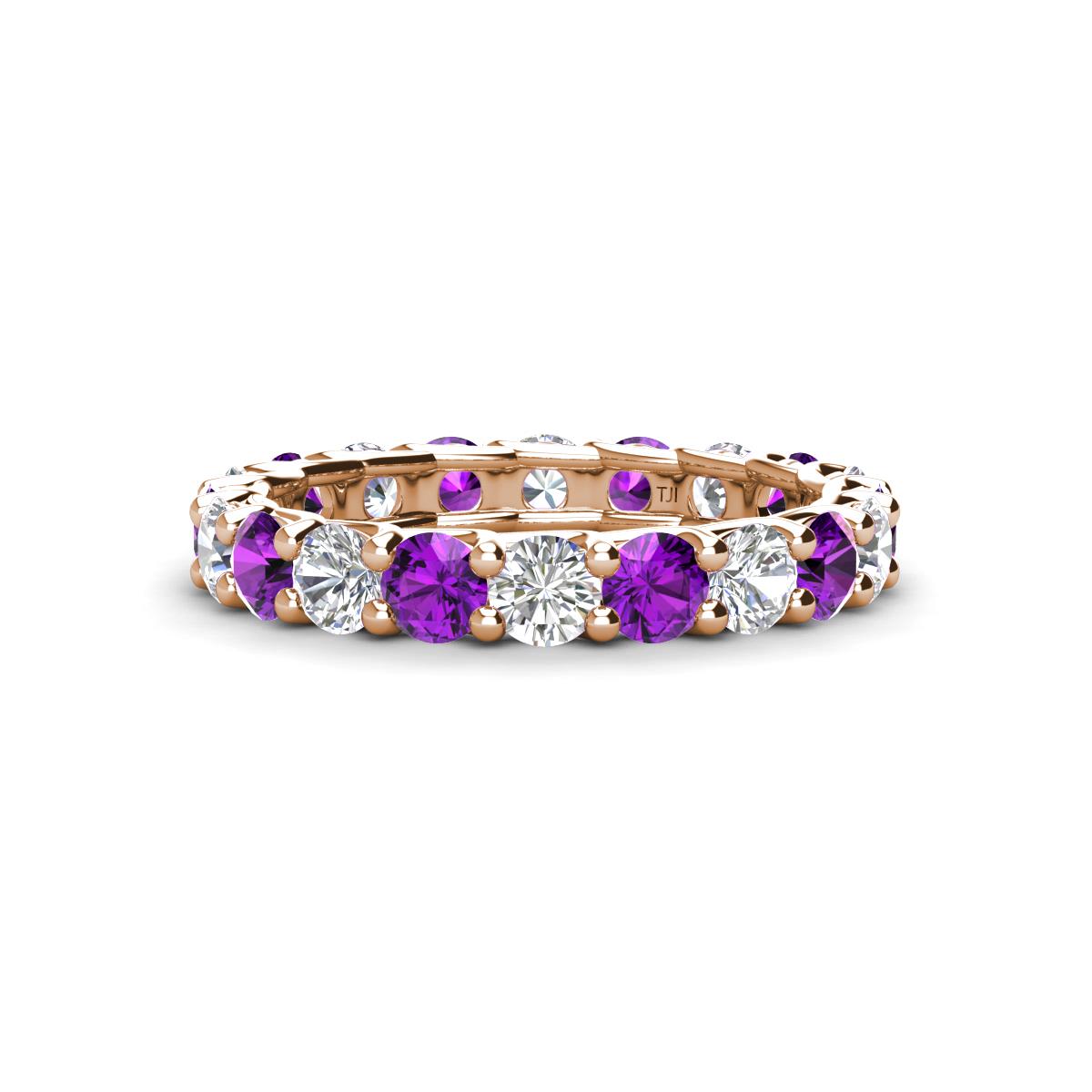 Laida 3.40 mm Amethyst and Lab Grown Diamond Eternity Band 