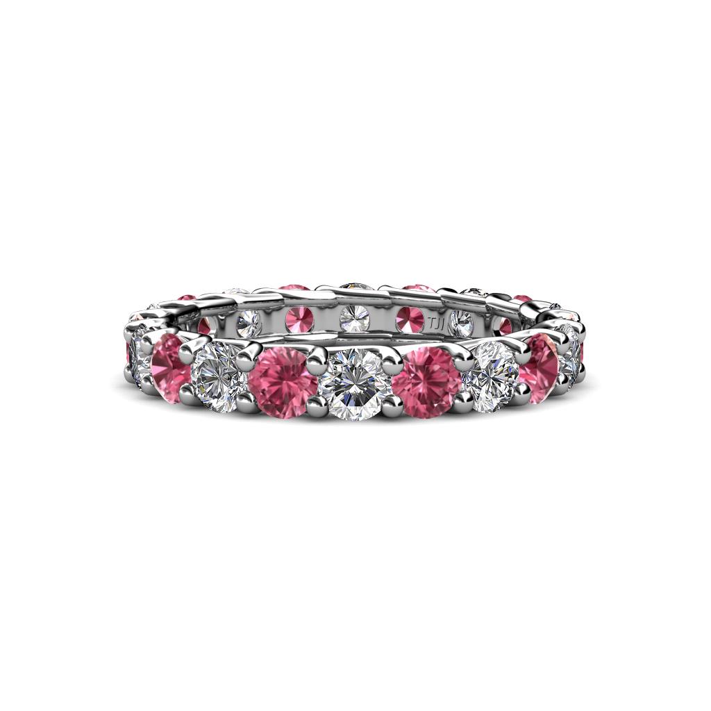 Laida 3.40 mm Pink Tourmaline and Lab Grown Diamond Eternity Band 