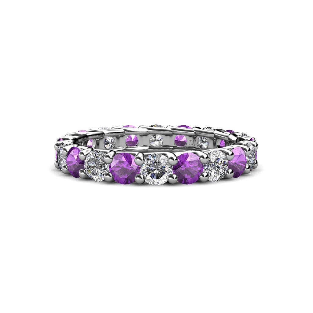 Laida 3.40 mm Amethyst and Lab Grown Diamond Eternity Band 