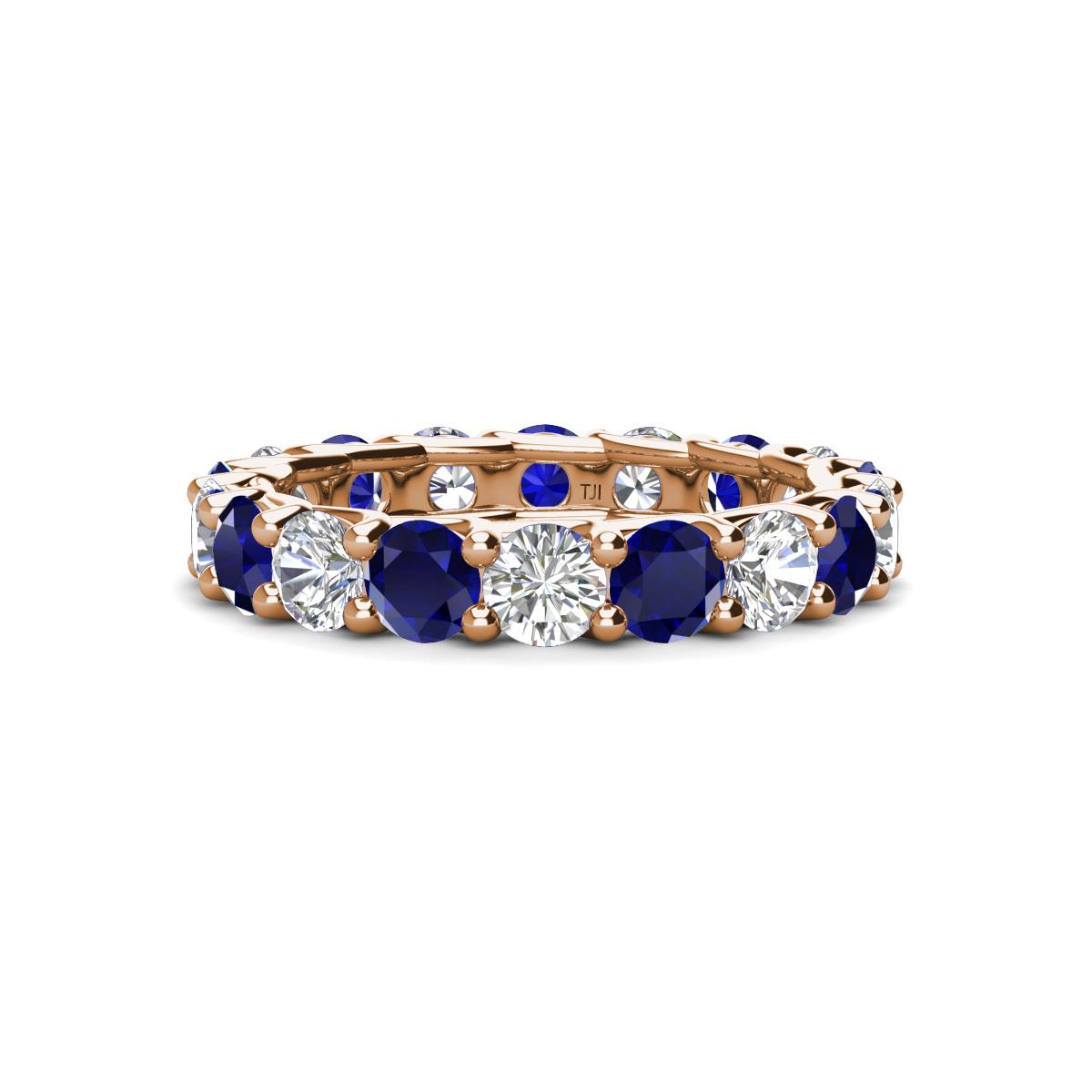 Laida 3.80 mm Blue Sapphire and Lab Grown Diamond Eternity Band 