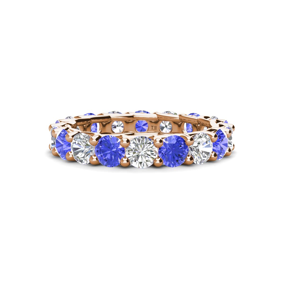 Laida 3.80 mm Tanzanite and Lab Grown Diamond Eternity Band 