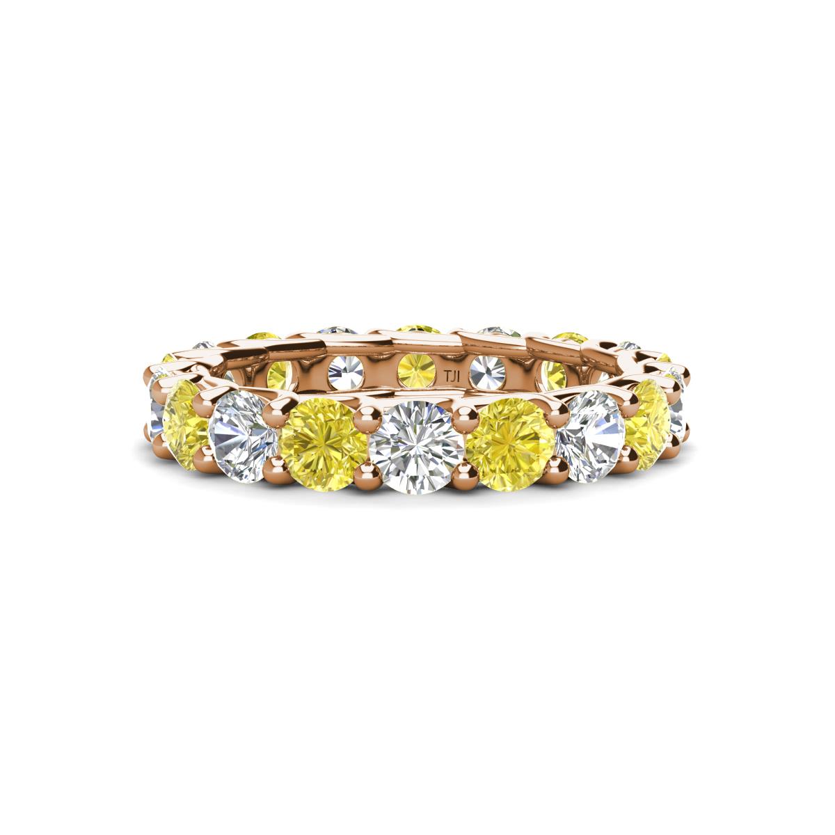 Laida 3.80 mm Yellow Diamond and White Lab Grown Diamond Eternity Band 