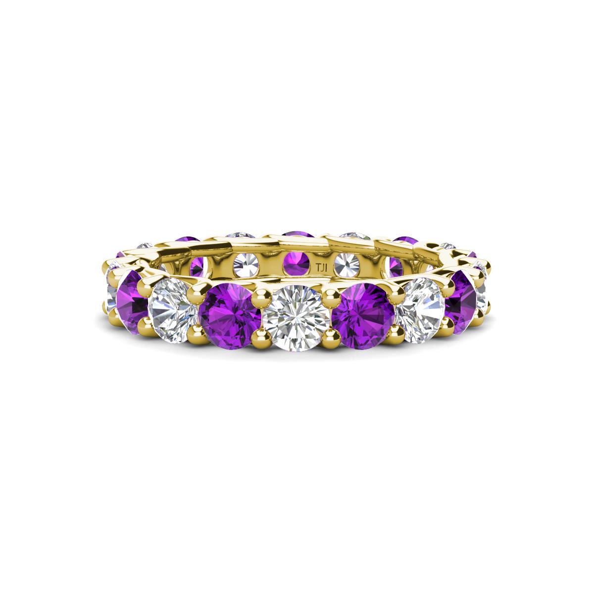 Laida 3.80 mm Amethyst and Lab Grown Diamond Eternity Band 