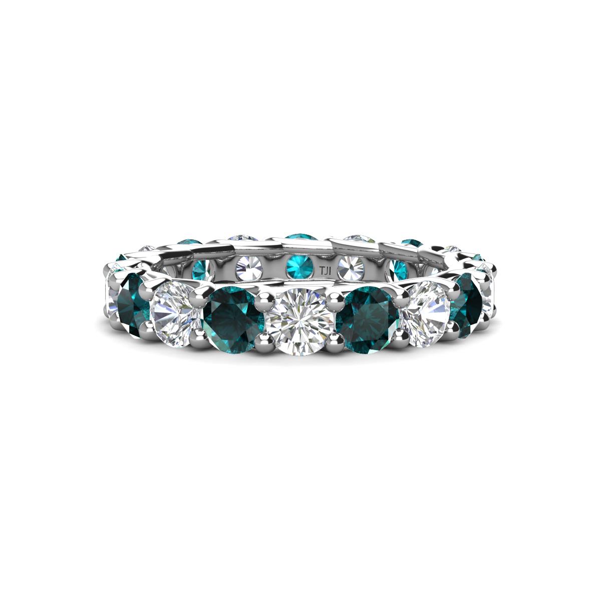 Laida 3.80 mm London Blue Topaz and Lab Grown Diamond Eternity Band 