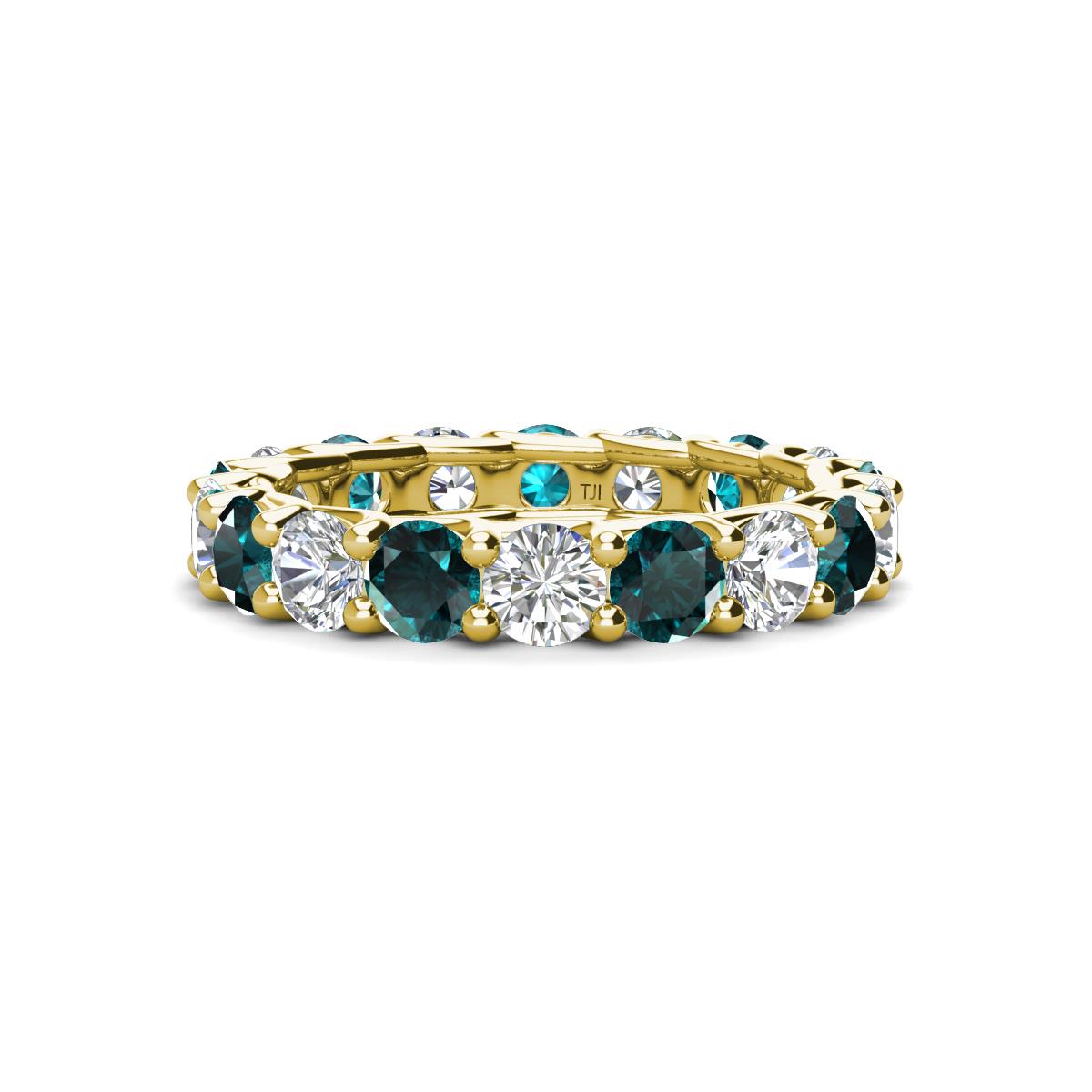 Laida 3.80 mm London Blue Topaz and Lab Grown Diamond Eternity Band 