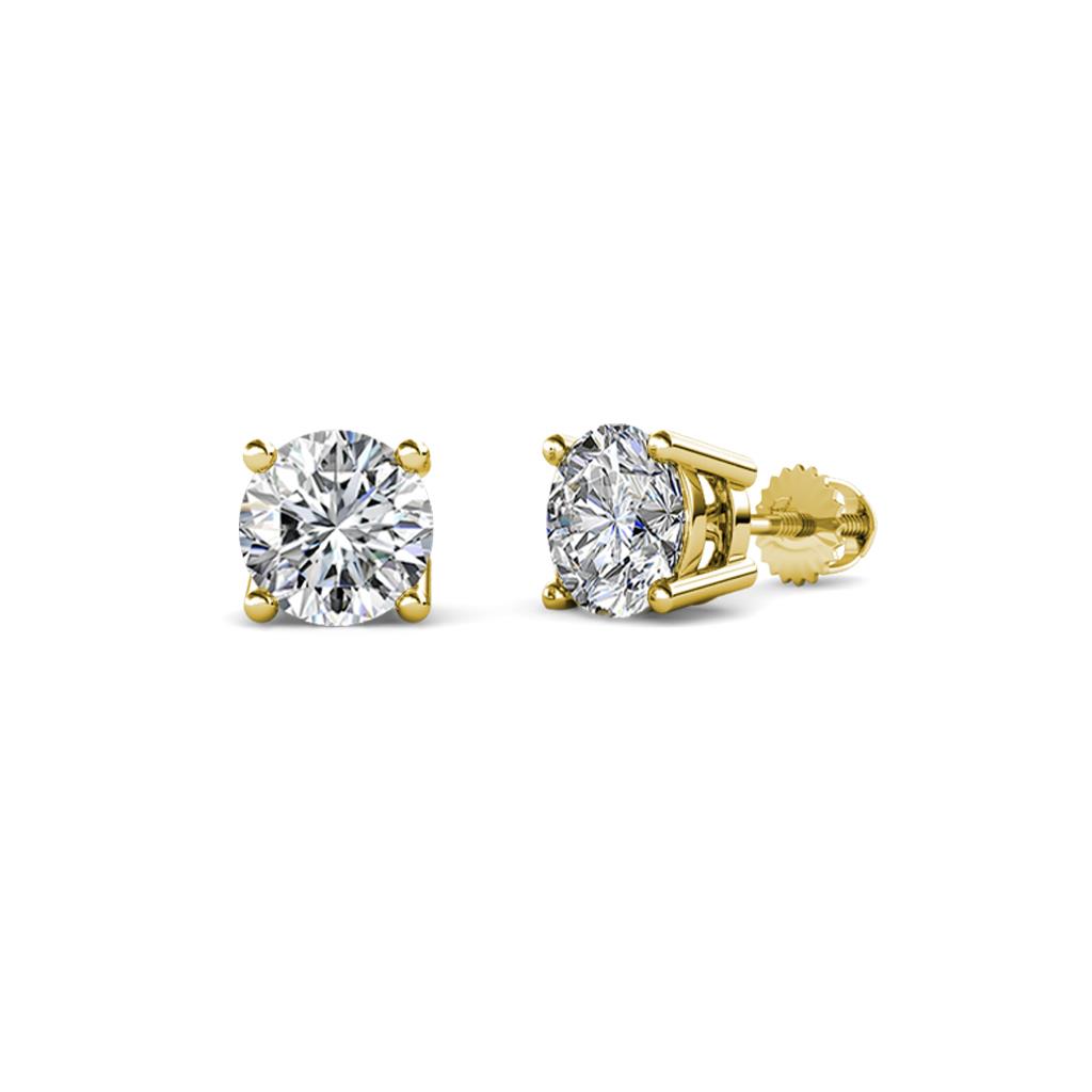 Alina Round Diamond 1/3 ctw (SI1/GH) Four Prongs Solitaire Stud Earrings 