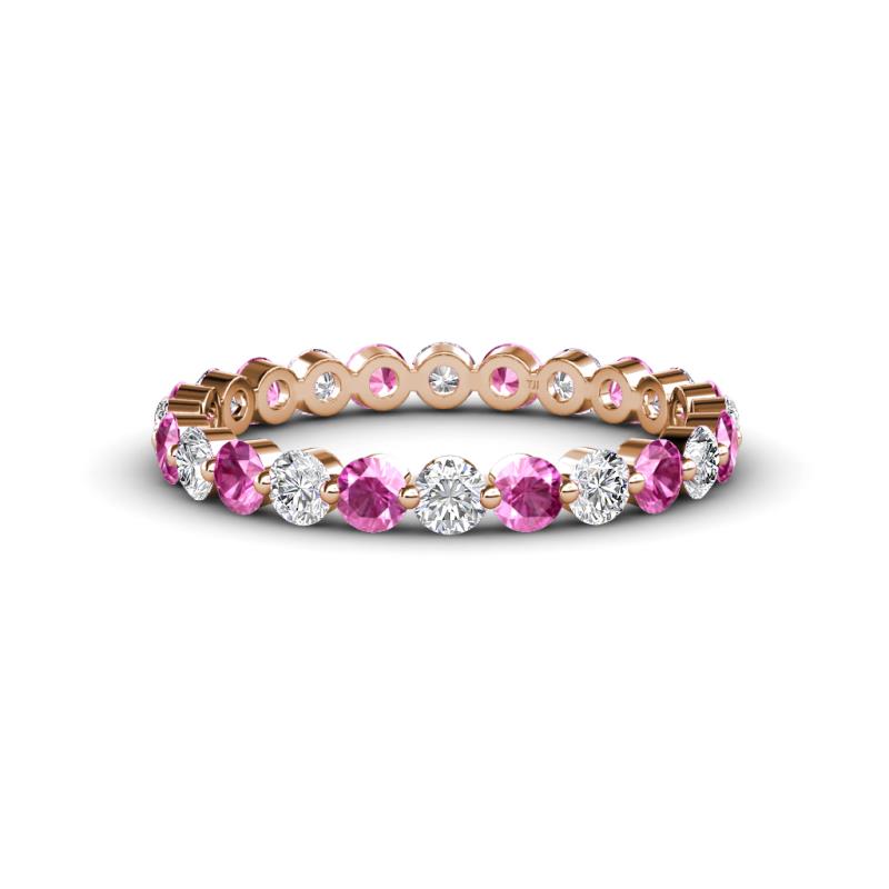 Valerie 3.00 mm Pink Sapphire and Lab Grown Diamond Eternity Band 