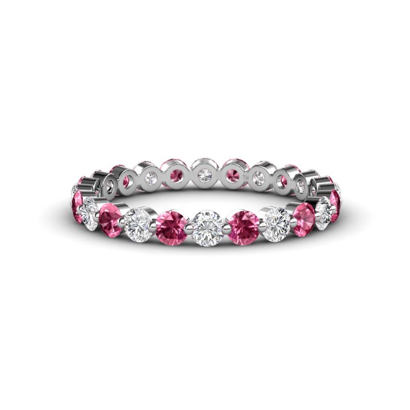 Valerie 3.00 mm Pink Tourmaline and Lab Grown Diamond Eternity Band 