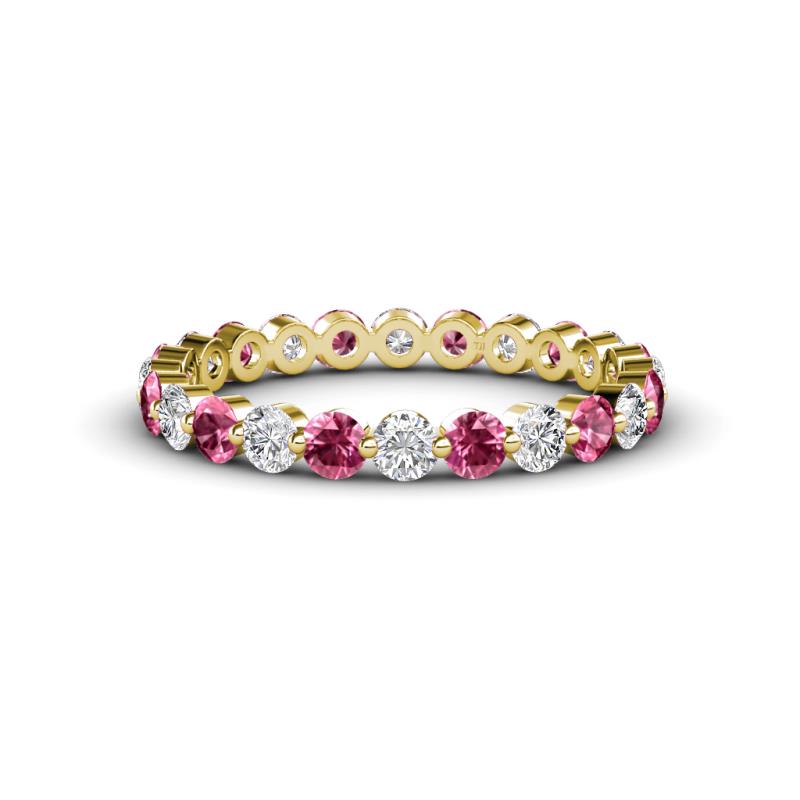 Valerie 3.00 mm Pink Tourmaline and Lab Grown Diamond Eternity Band 