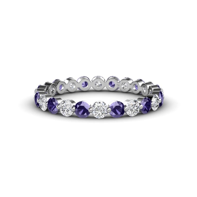 Valerie 3.00 mm Iolite and Lab Grown Diamond Eternity Band 