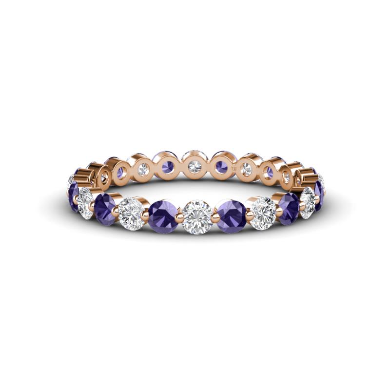 Valerie 3.00 mm Iolite and Lab Grown Diamond Eternity Band 