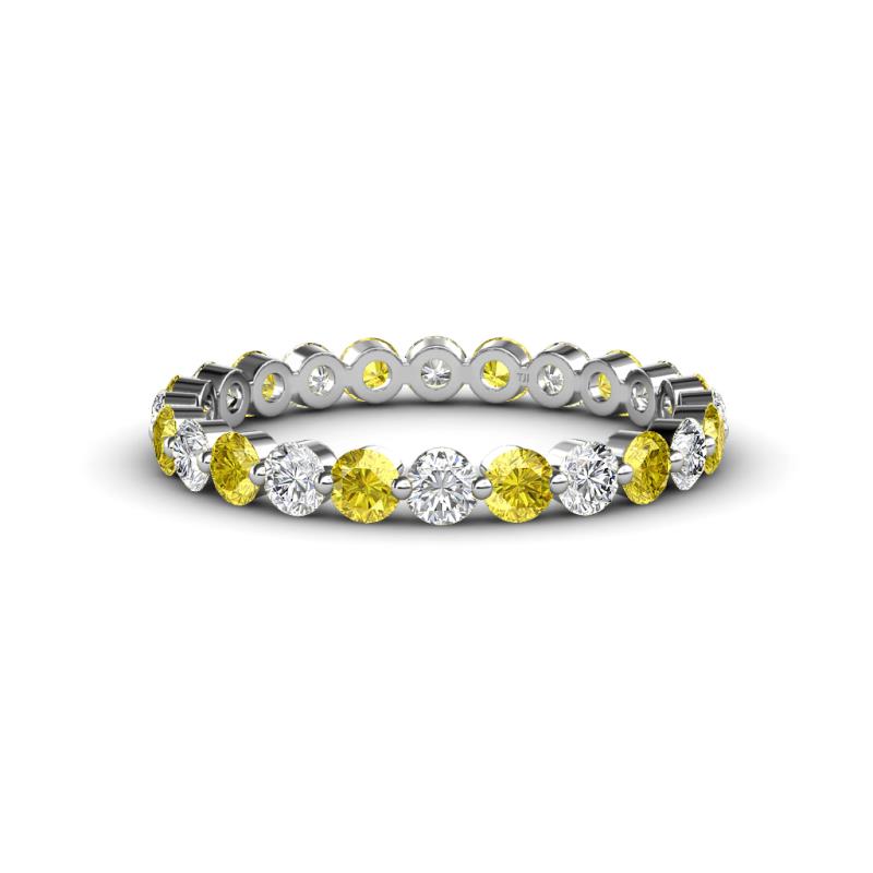 Valerie 3.00 mm Yellow Sapphire and Lab Grown Diamond Eternity Band 