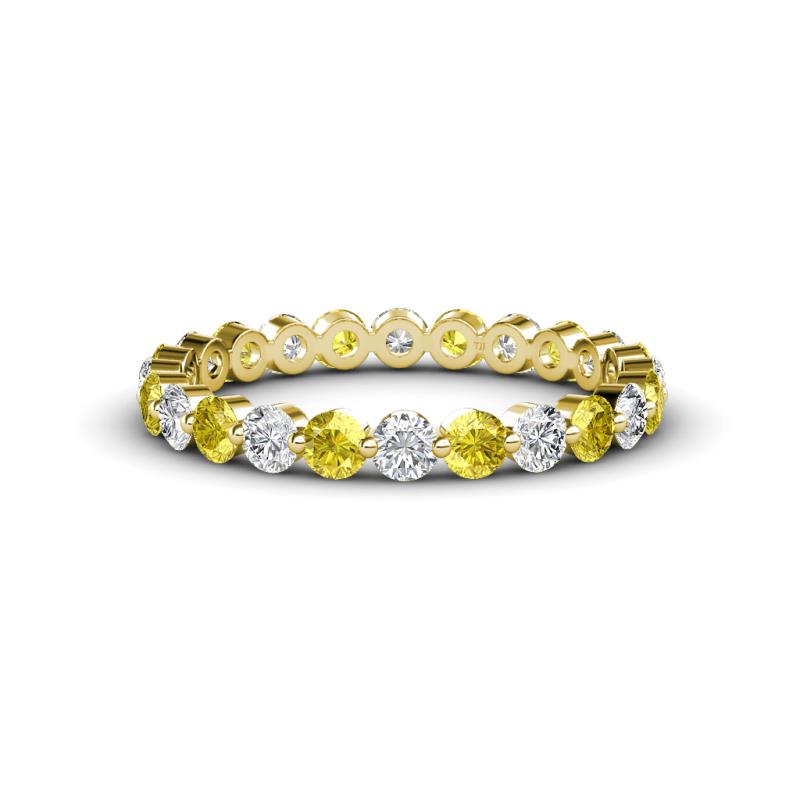 Valerie 3.00 mm Yellow Sapphire and Lab Grown Diamond Eternity Band 