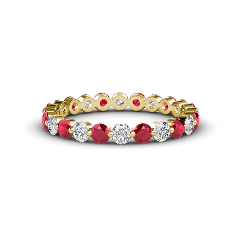 Valerie 3.00 mm Ruby and Lab Grown Diamond Eternity Band 