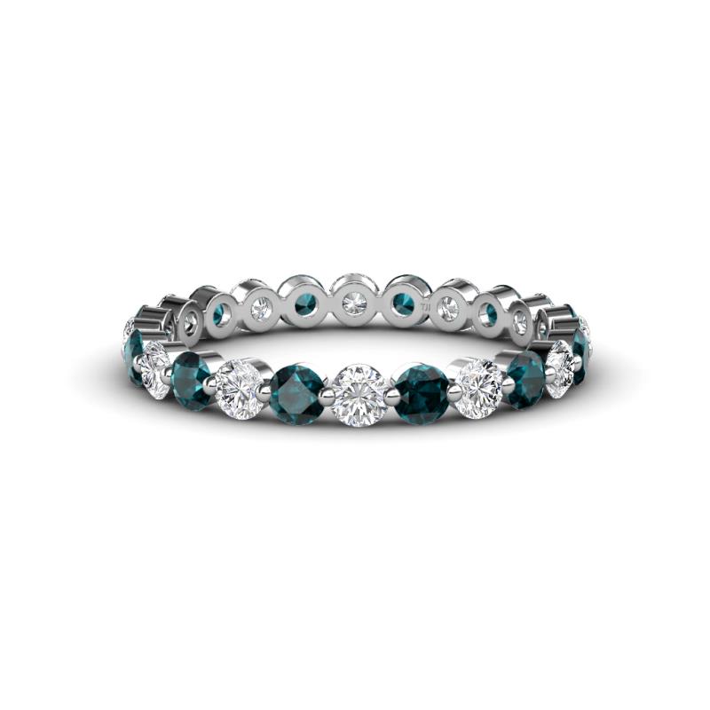 Valerie 3.00 mm London Blue Topaz and Lab Grown Diamond Eternity Band 