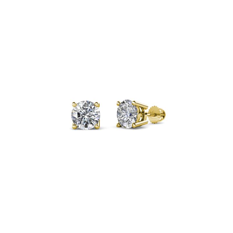 Alina Round Diamond 1/2 ctw (SI1/GH) Four Prongs Solitaire Stud Earrings 