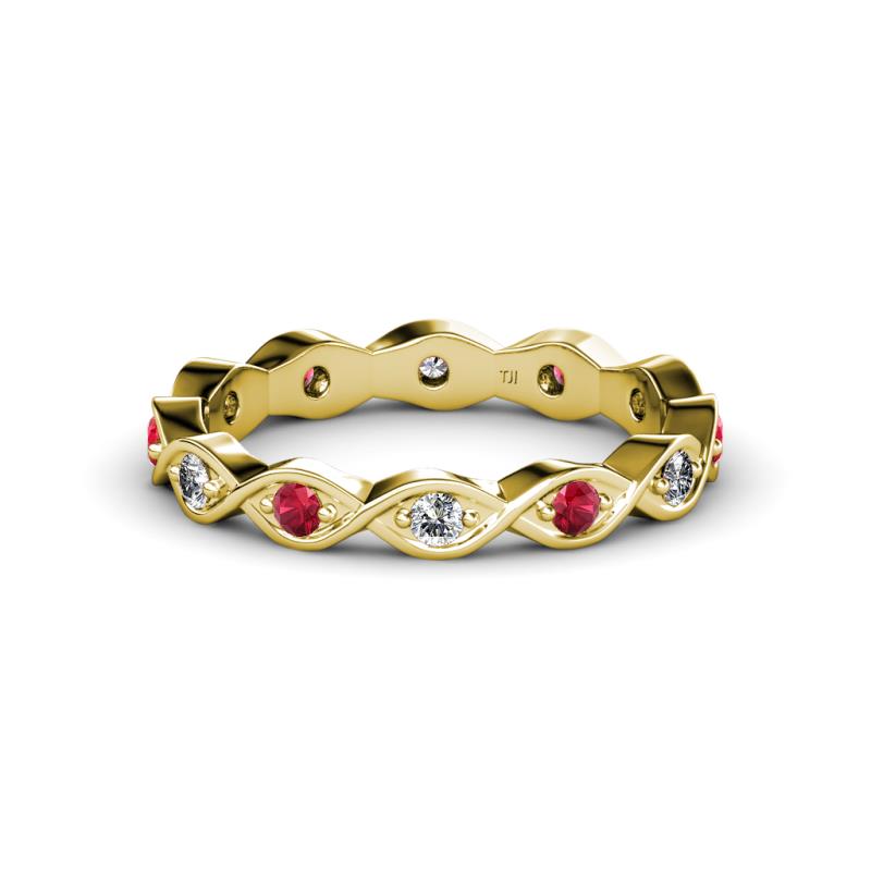Breanna 1.70 mm Ruby and Lab Grown Diamond Eternity Band 