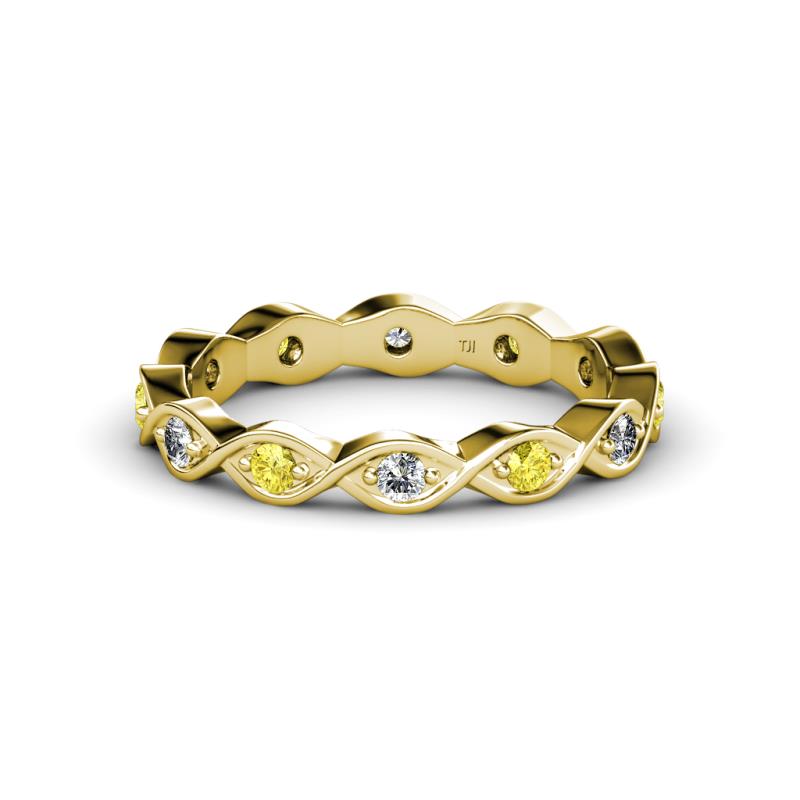 Breanna 1.70 mm Yellow Sapphire and Lab Grown Diamond Eternity Band 