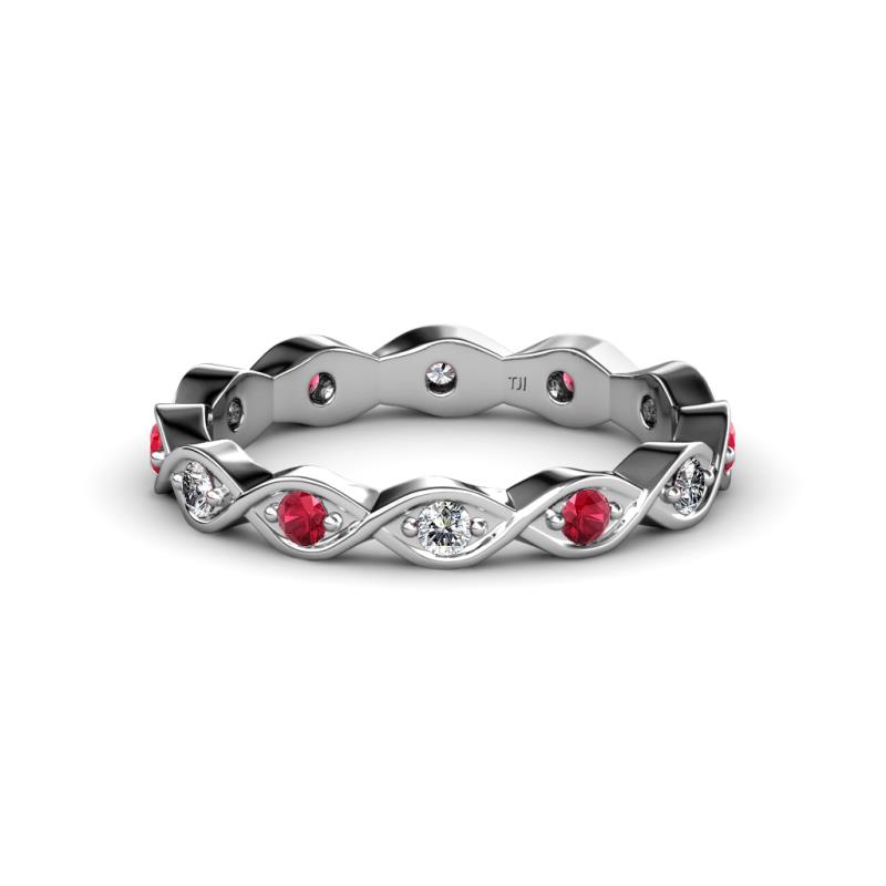 Breanna 2.20 mm Ruby and Lab Grown Diamond Eternity Band 