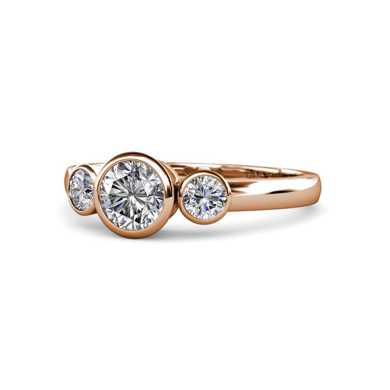 Avrit 1.05 ctw IGI Certified Lab Grown Diamond Round (5.80 mm) Three Stone Engagement Ring 