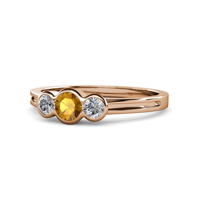 Irina Citrine and Lab Grown Diamond Three Stone Engagement Ring 