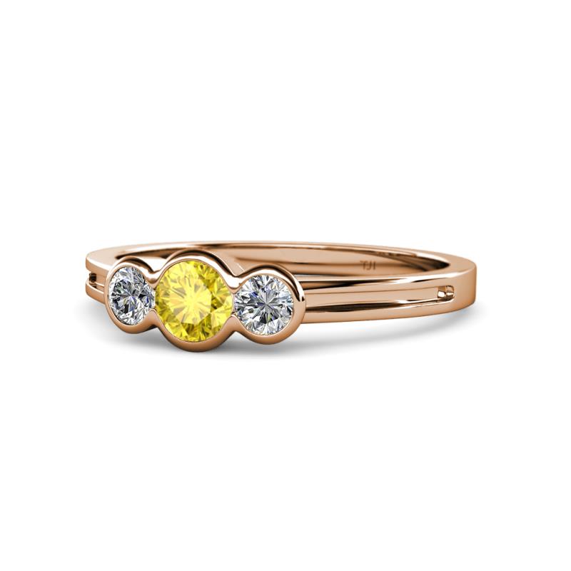 Irina Yellow Sapphire and Lab Grown Diamond Three Stone Engagement Ring 