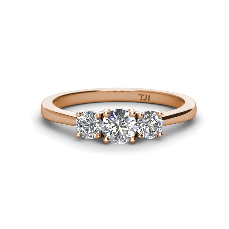 Quyen 1.00 ctw (5.00 mm) Round Lab Grown Diamond Three Stone Engagement Ring 