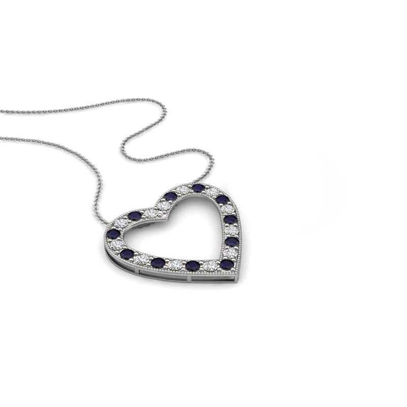 Tianna Blue Sapphire and Lab Grown Diamond Heart Pendant 