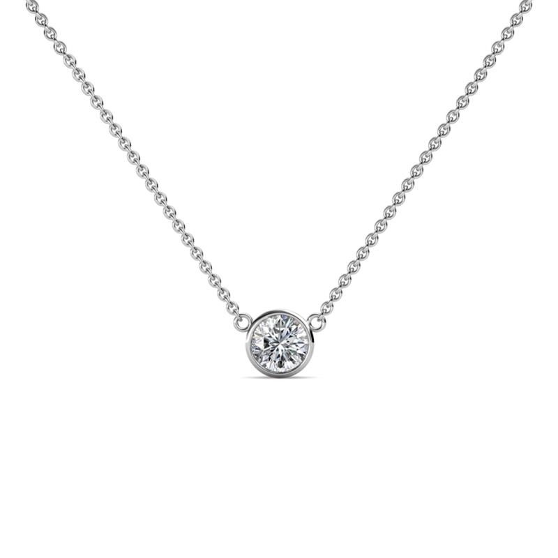 Merilyn 4.40 mm Round Lab Grown Diamond Bezel Set Solitaire Pendant 