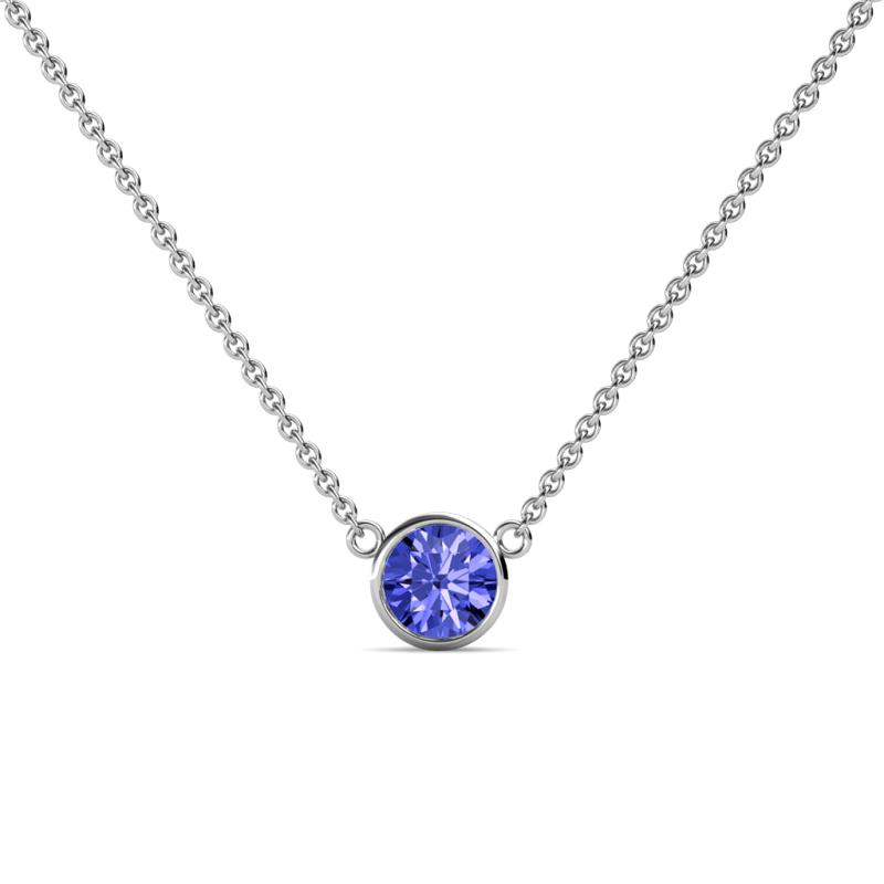 Merilyn 5.40 mm Round Tanzanite Bezel Set Solitaire Pendant 