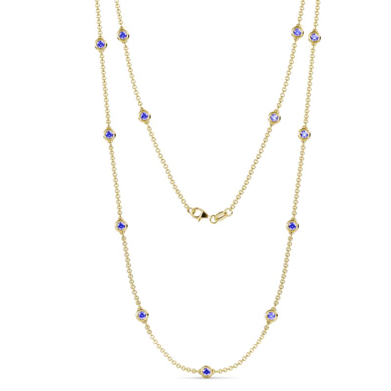Lien (13 Stn/3.4mm) Tanzanite on Cable Necklace 