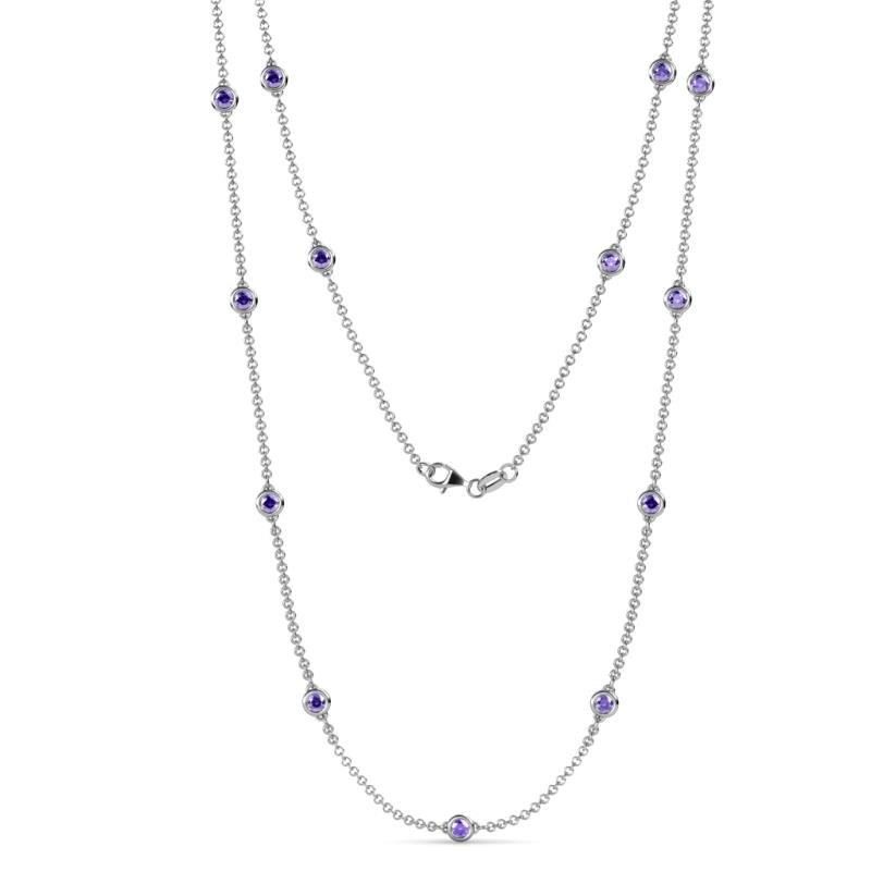Lien (13 Stn/3.4mm) Iolite on Cable Necklace 
