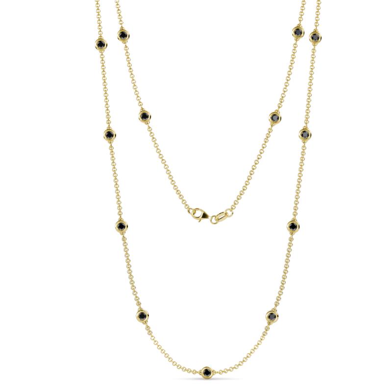Lien (13 Stn/3.4mm) Black Diamond on Cable Necklace 