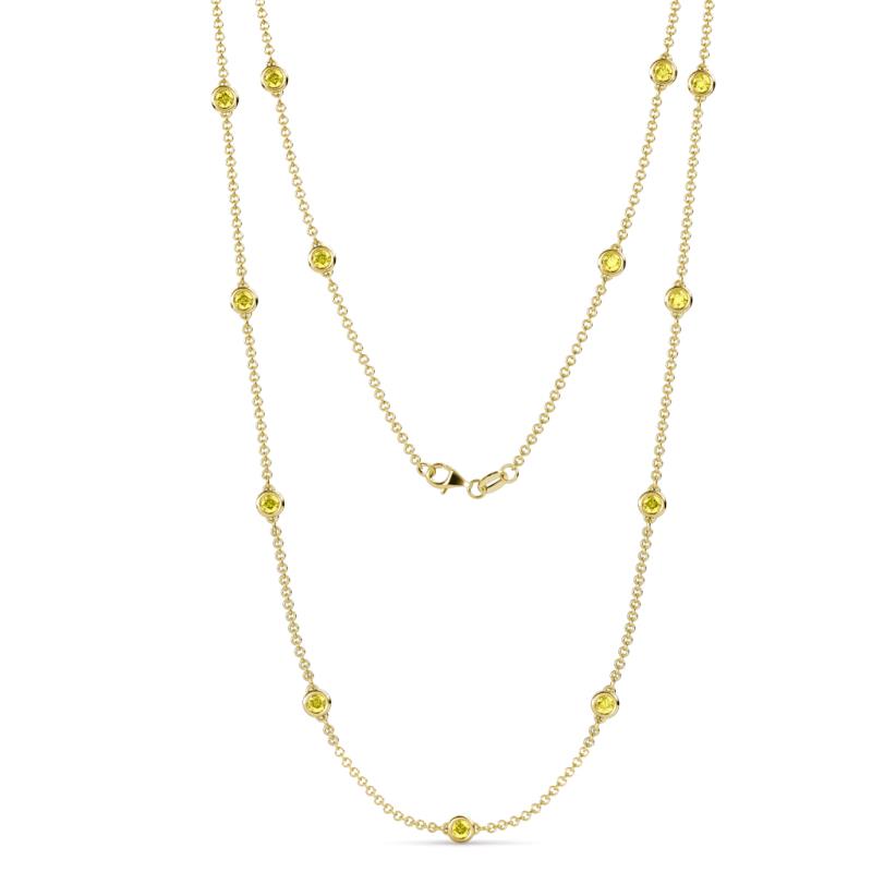 Lien (13 Stn/3.4mm) Yellow Sapphire on Cable Necklace 