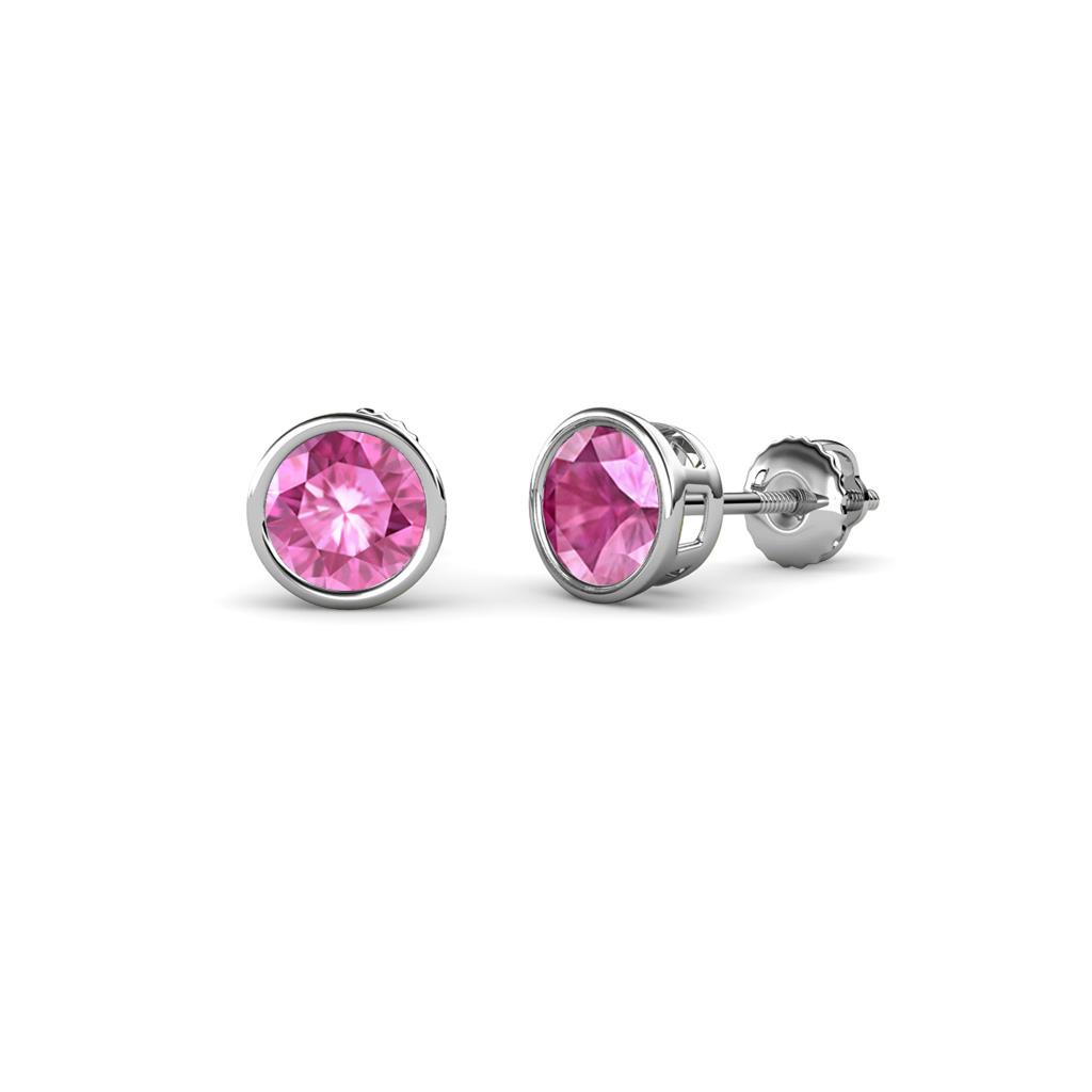 Carys Pink Sapphire (3.2mm) Solitaire Stud Earrings 