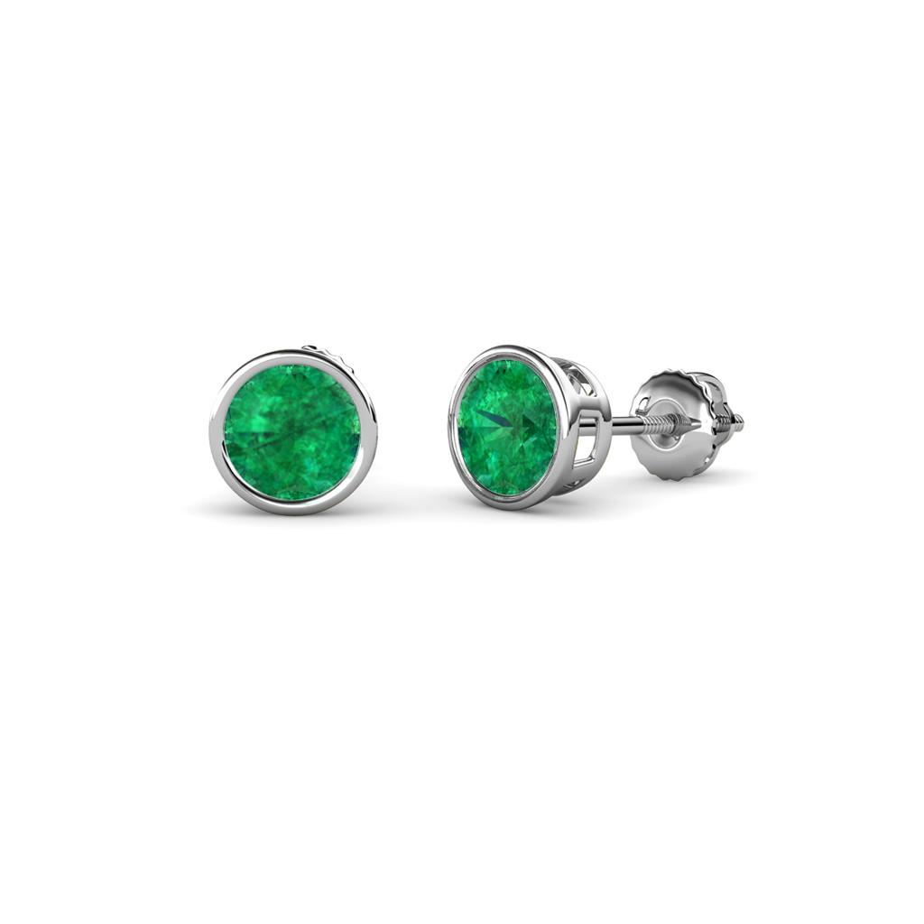 Carys Emerald (3.2mm) Solitaire Stud Earrings 