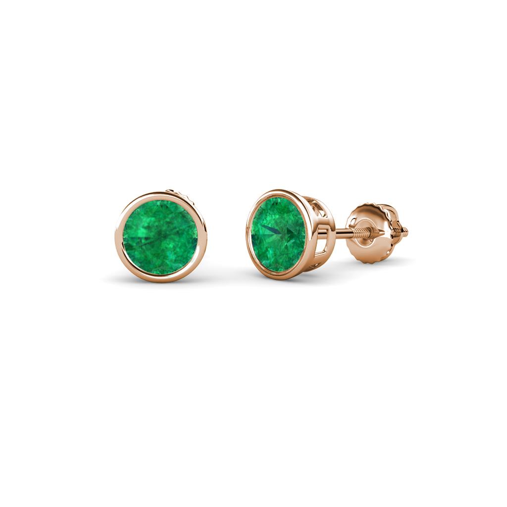 Carys Emerald (3.2mm) Solitaire Stud Earrings 