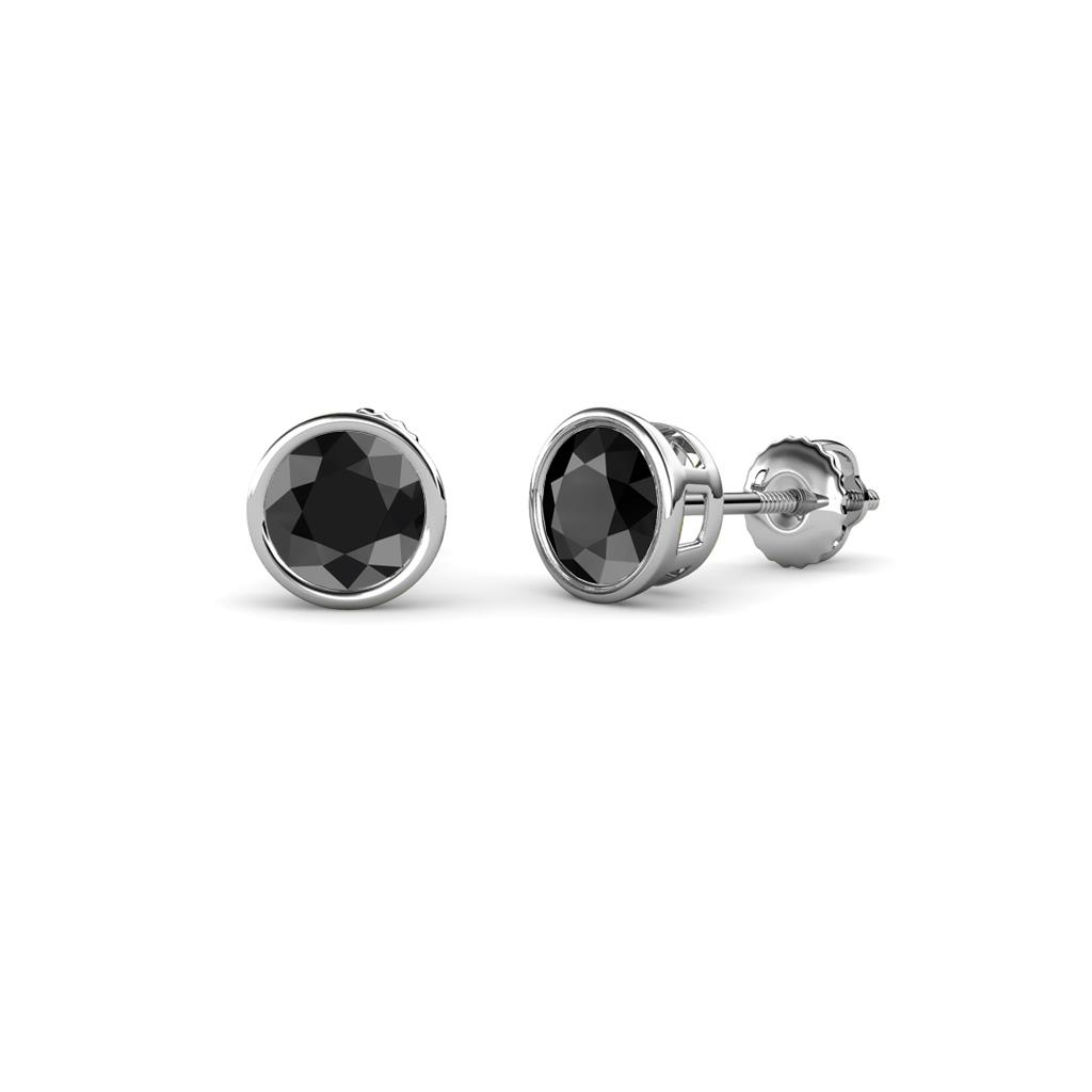 Carys Black Diamond (3.2mm) Solitaire Stud Earrings 