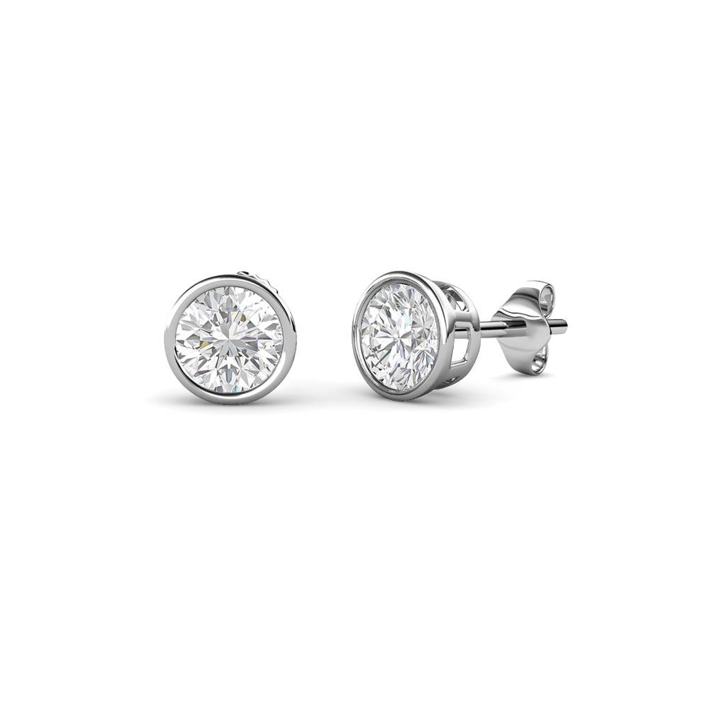 Carys White Sapphire (3.2mm) Solitaire Stud Earrings 