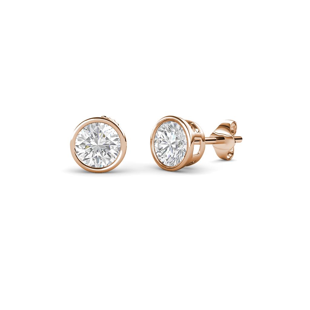 Carys White Sapphire (3mm) Solitaire Stud Earrings 