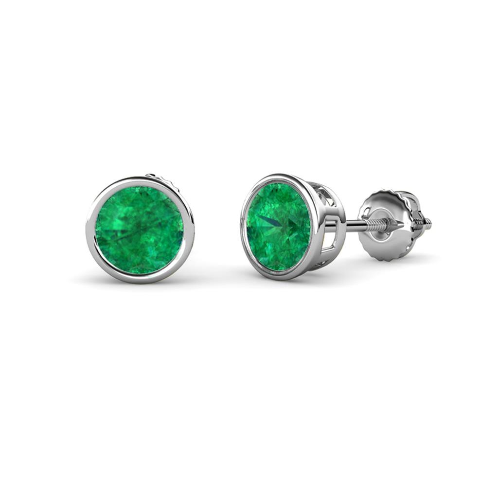 Carys Emerald (3.6mm) Solitaire Stud Earrings 