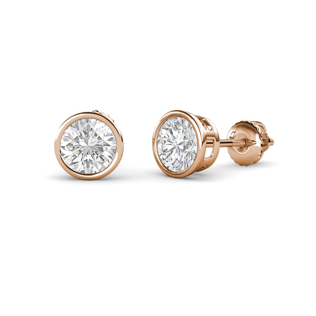 Carys White Sapphire (3.8mm) Solitaire Stud Earrings 
