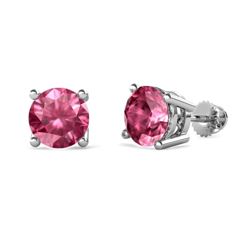 Alina Pink Tourmaline (6.5mm) Solitaire Stud Earrings 