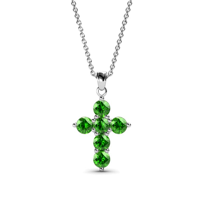 Isabella Green Garnet Cross Pendant 