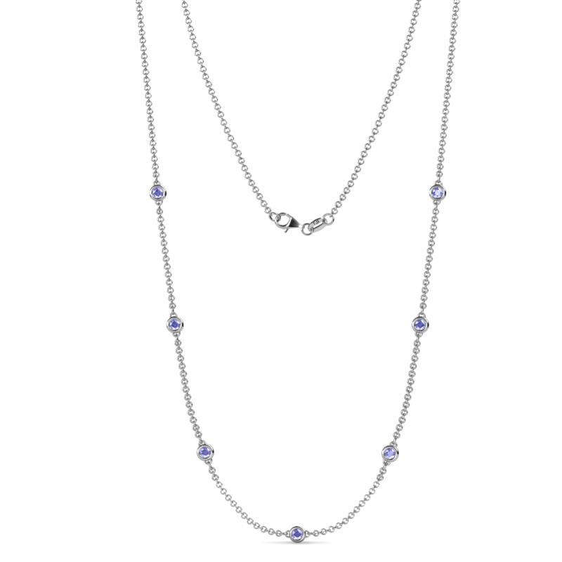 Salina (7 Stn/3.4mm) Tanzanite on Cable Necklace 